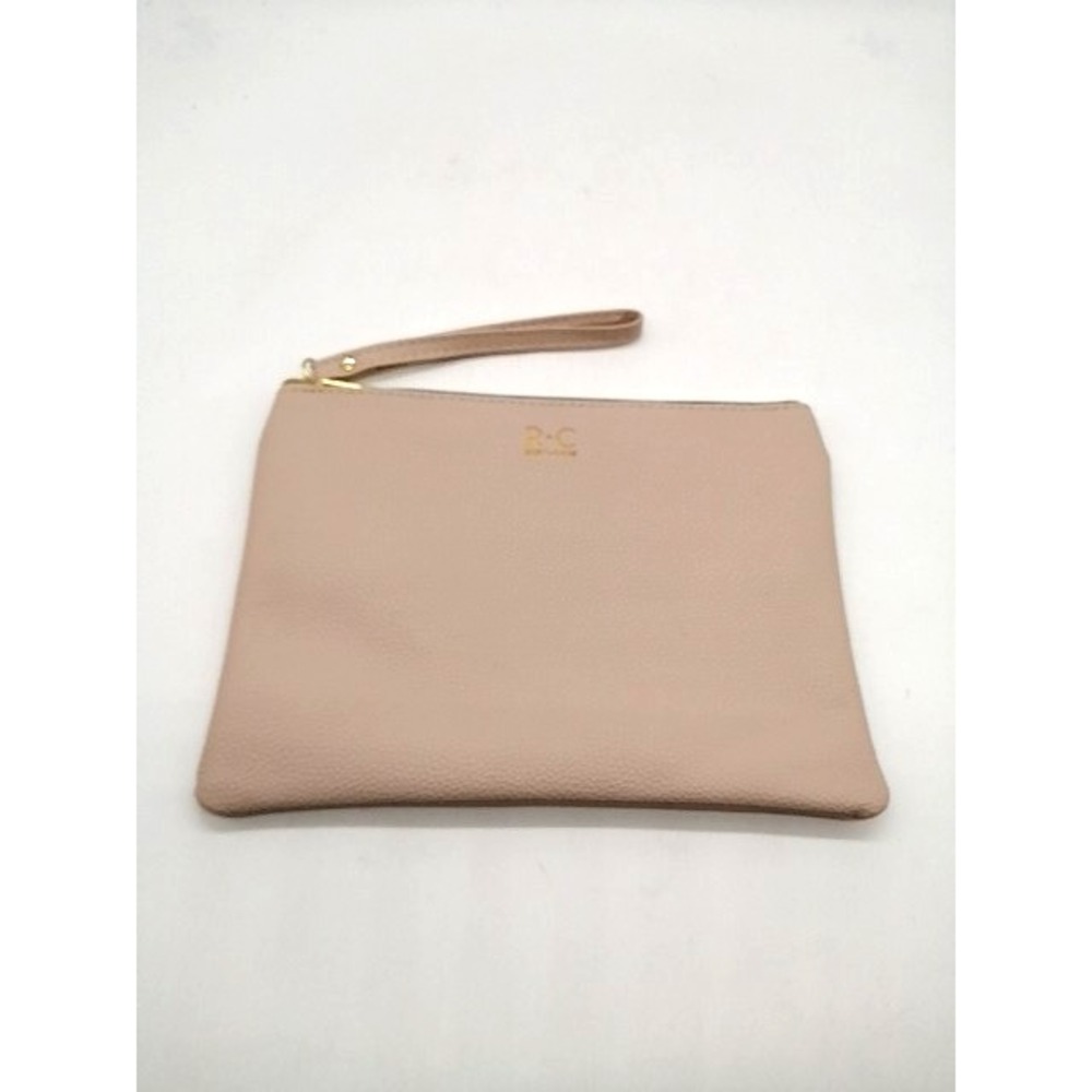 Ruby + Cash Womens‎ Clutch Bag Pink Small Leather Wristlet Zip Close Logo